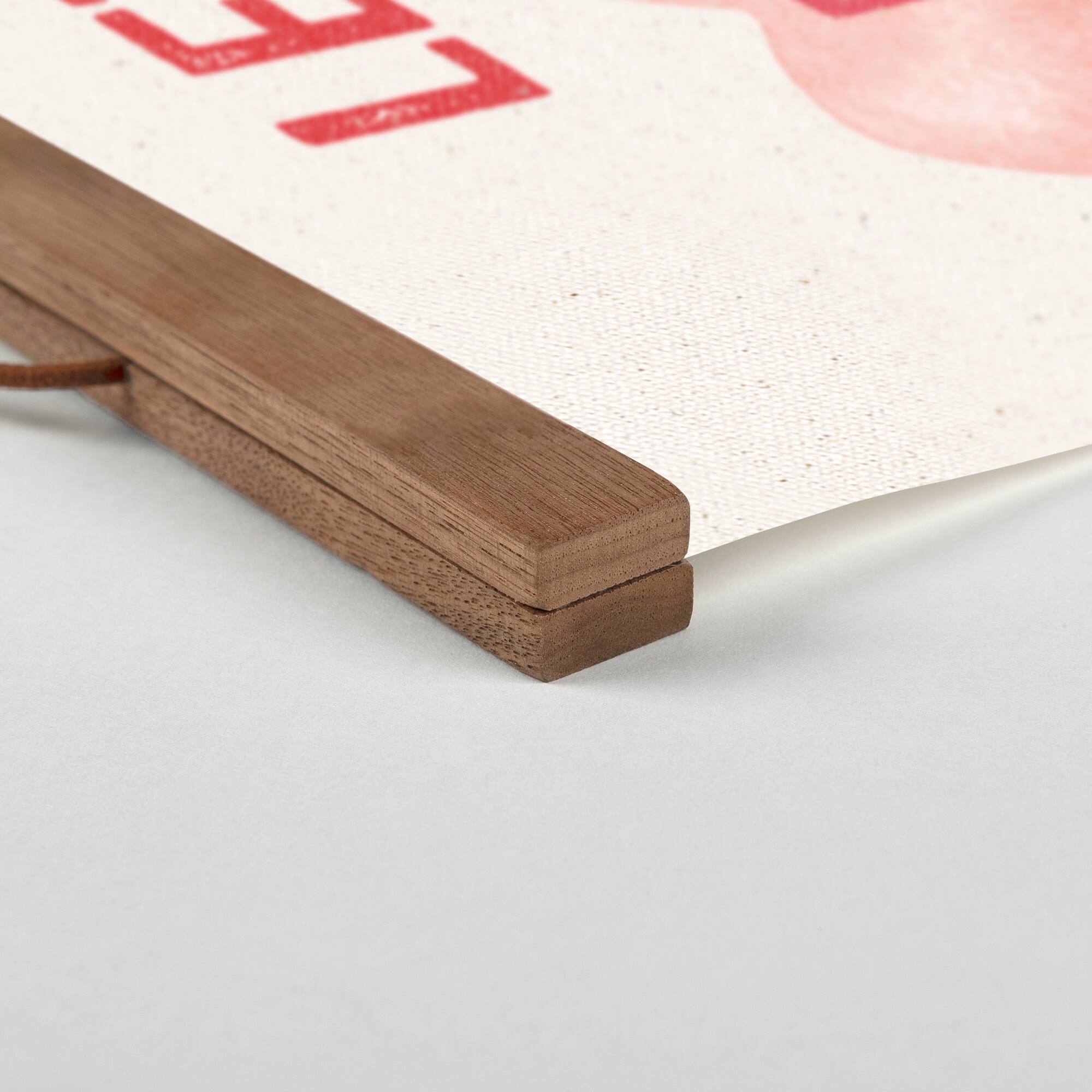 Lets Fall In Love Linen Teak Hanging Canvas Wall Art